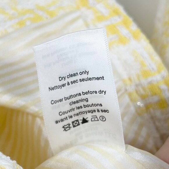 NWT Veronica Beard Bryne Jacket in Pale Yellow/White Size 10 - Picture 12 of 12